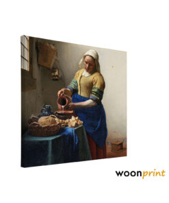 melkmeisje-vermeer-canvas-vierkant